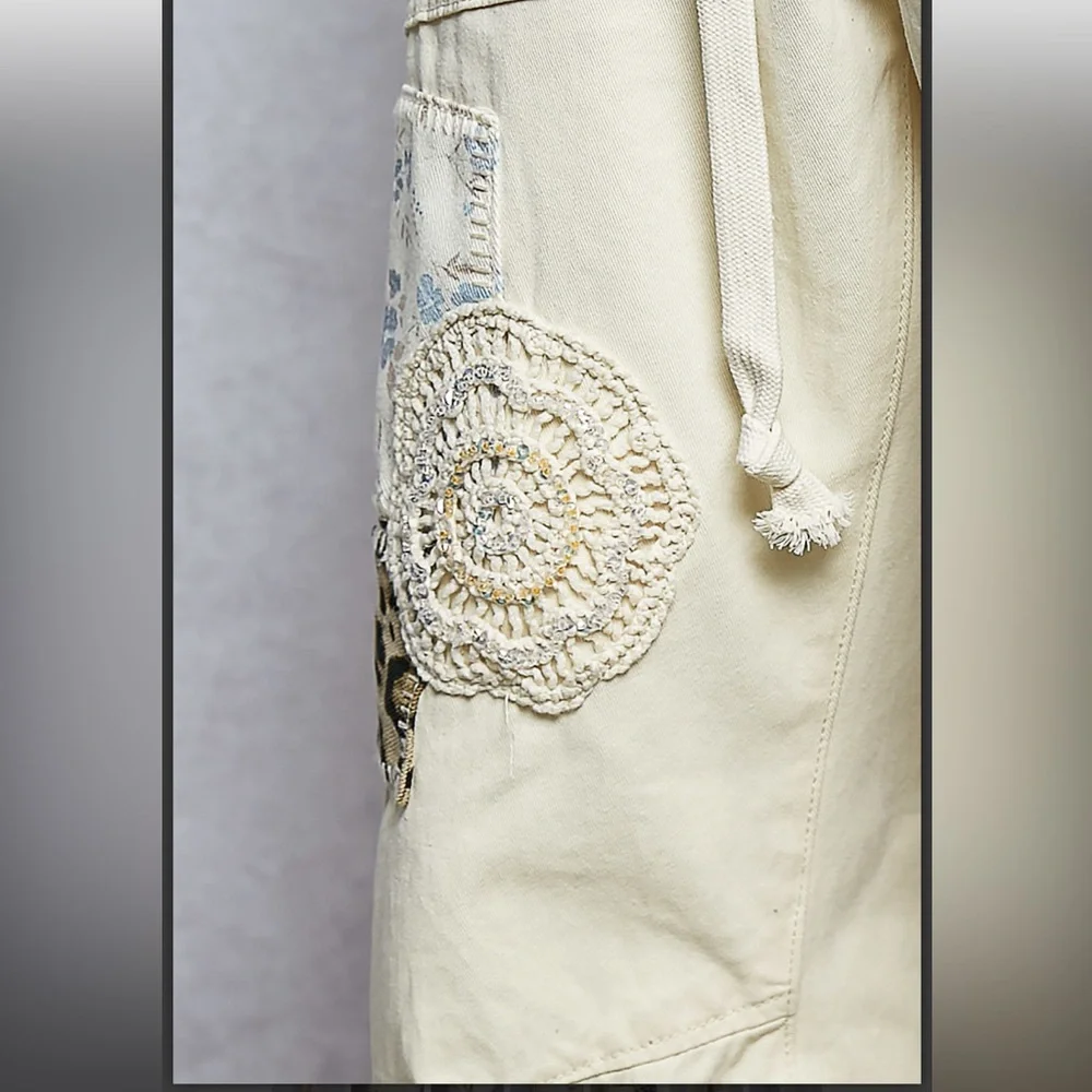 POL Cream Twill Pants with Patchwork - Picture 5 of 8